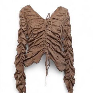 💕 Ruched Long Sleeve “Jill Vita” Top by Hosbjerg Size Medium